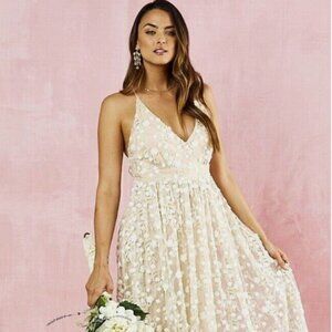 Brand New with Tags Altar’d State Caledonia Maxi Dress Size L Ivory